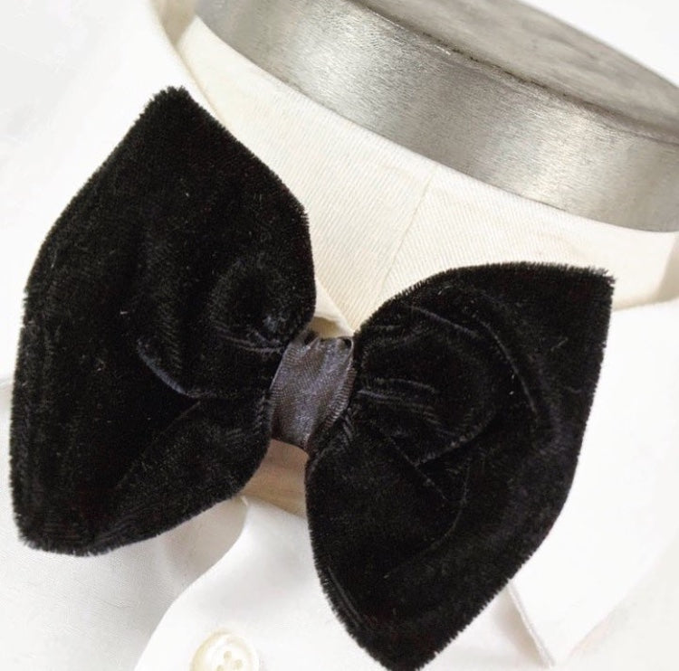 Black Velvet & Satin Bow Tie