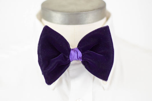 Purple Velvet & Satin Bow Tie