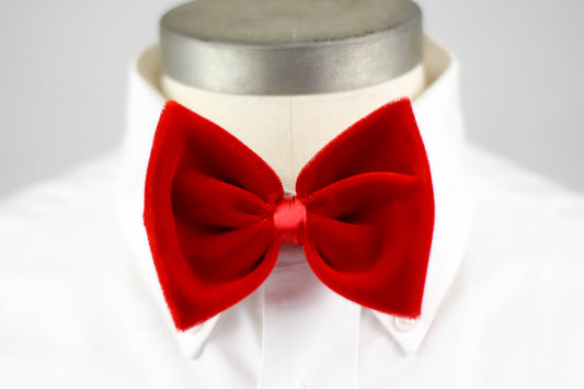 Red Velvet & Satin Bow Tie